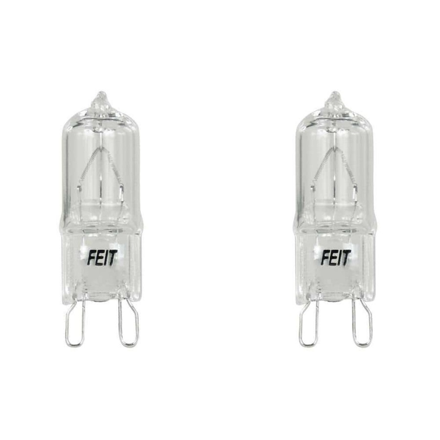 Light Bulbs * | 60-Watt Bright White (3000K) T4 G9 Bi-Pin Base Dimmable Decorative Halogen Light Bulb (2-Pack) By Feit Electric