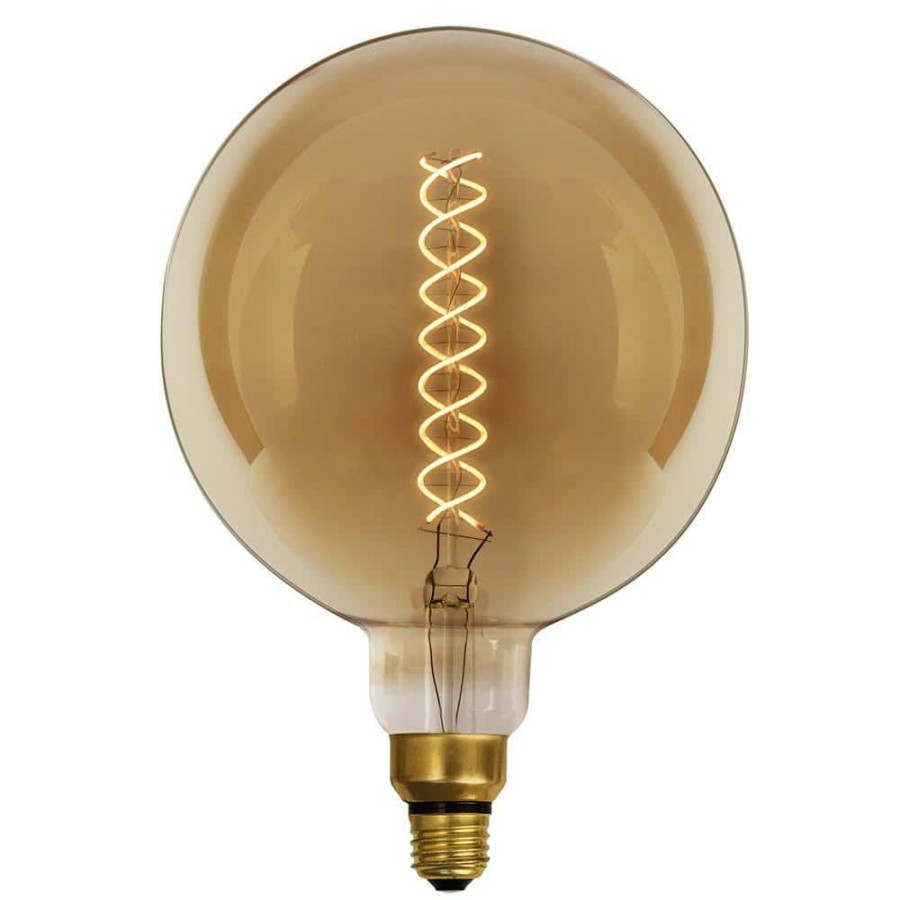 Light Bulbs * | 60-Watt Equivalent G63 Dimmable E26 Spiral Filament Oversized Amber Glass Led Vintage Edison Led Light Bulb Warm White By Feit Electric