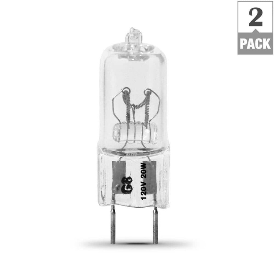 Light Bulbs * | 20-Watt Equivalence Bright White (2700K) T4 G8 Bi-Pin Base Dimmable Xenon Halogen Light Bulb (2-Pack) By Feit Electric