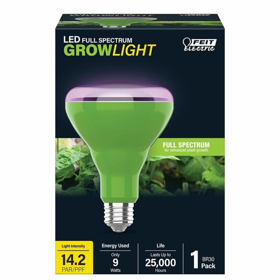 Light Bulbs * | 9-Watt Br30 Medium E26 Base Non-Dim Indoor And Greenhouse Full Spectrum Plant Led Grow Light Bulb (1-Bulb) By Feit Electric