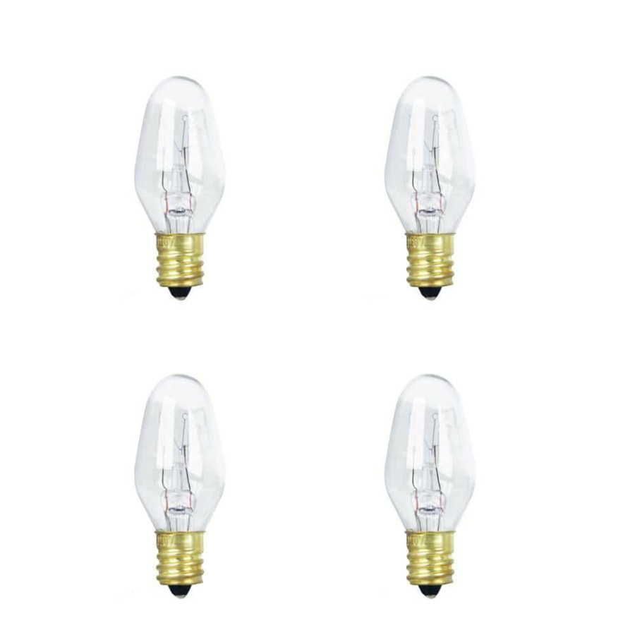 Garden Center * | 7-Watt Equivalant C7 2700K Clear Incandescent E12 Night Light Bulb (4-Pack) By Feit Electric