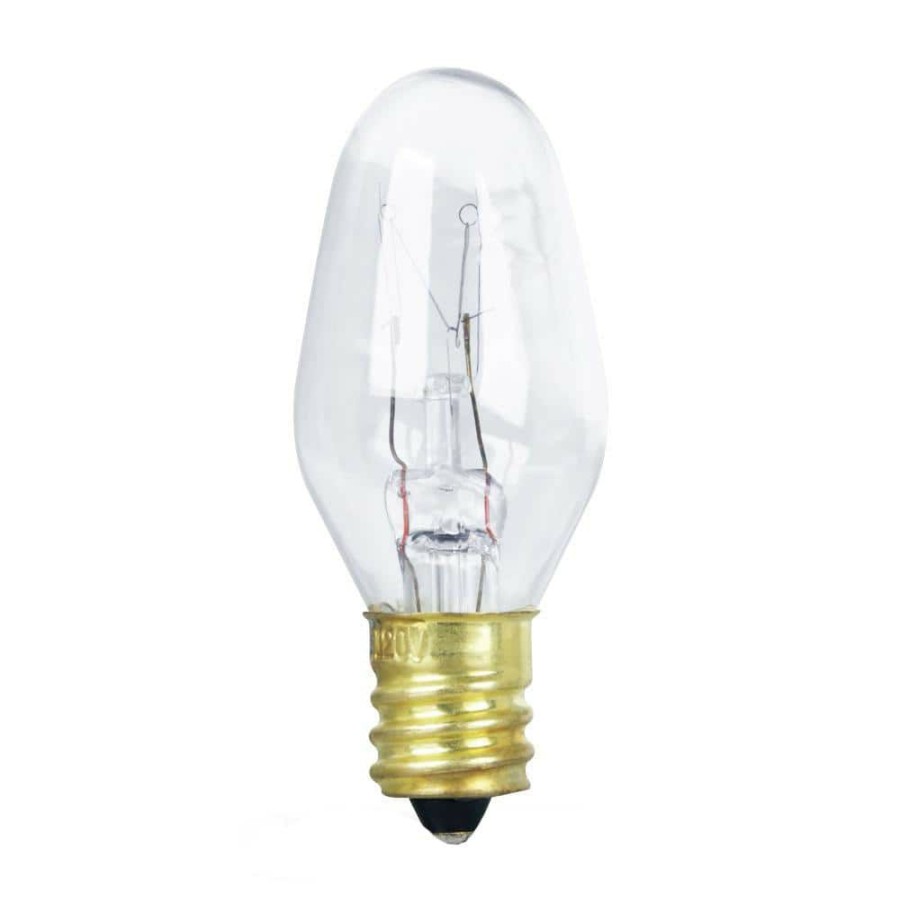 Garden Center * | 7-Watt Equivalant C7 2700K Clear Incandescent E12 Night Light Bulb (4-Pack) By Feit Electric