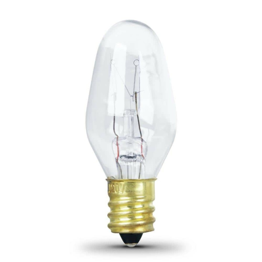 Garden Center * | 4-Watt Equivalant C7 2700K Clear Incandescent E12 Night Light Bulb (4-Pack) By Feit Electric