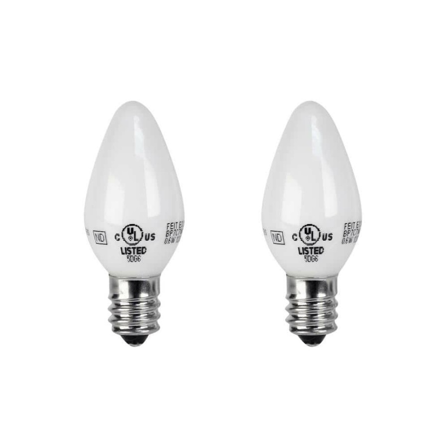 Light Bulbs * | 7-Watt Equivalent C7 2700K White Led E12 Night Light Bulb (2-Pack) By Feit Electric