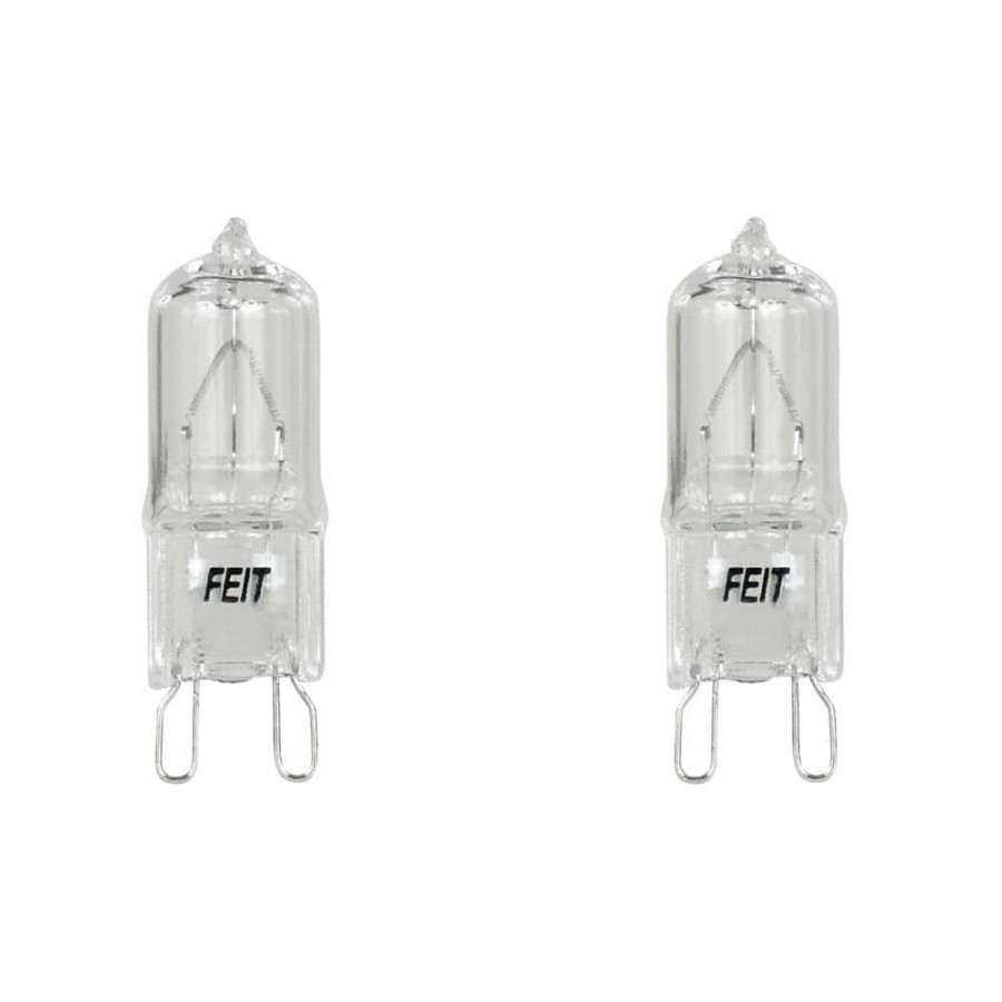 Light Bulbs * | 40-Watt T4 Dimmable G9 Halogen 3000K Bright White (2-Pack) Bi-Pin Base Decorative Light Bulb By Feit Electric