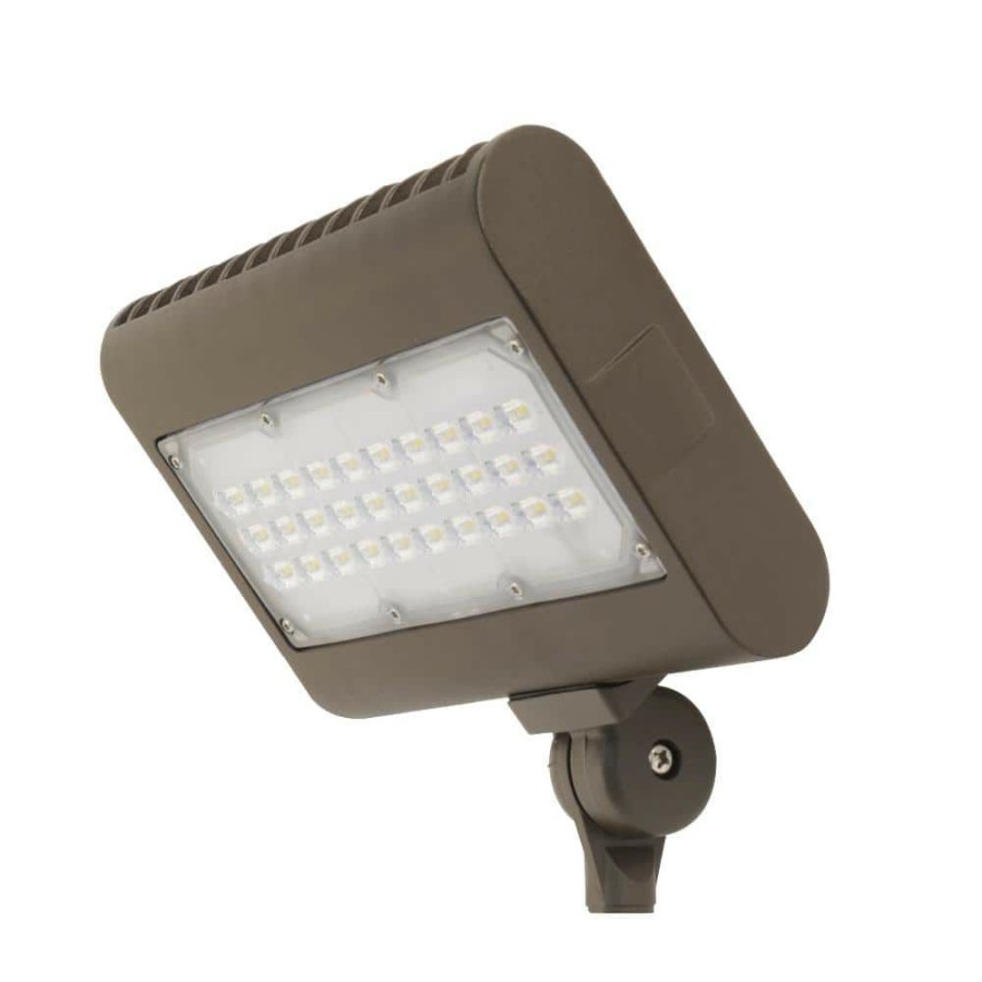 Outdoor Lighting * | 50-Watt Bronze Daylight Outdoor Security Commercial Grade Adjustable Head Integrated Led Flood Light By Feit Electric