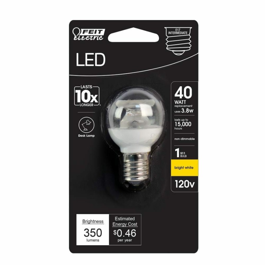 Light Bulbs * | 40-Watt Equivalent Bright White (3000K) S11 Intermediate E17 Base Led Light Bulb By Feit Electric