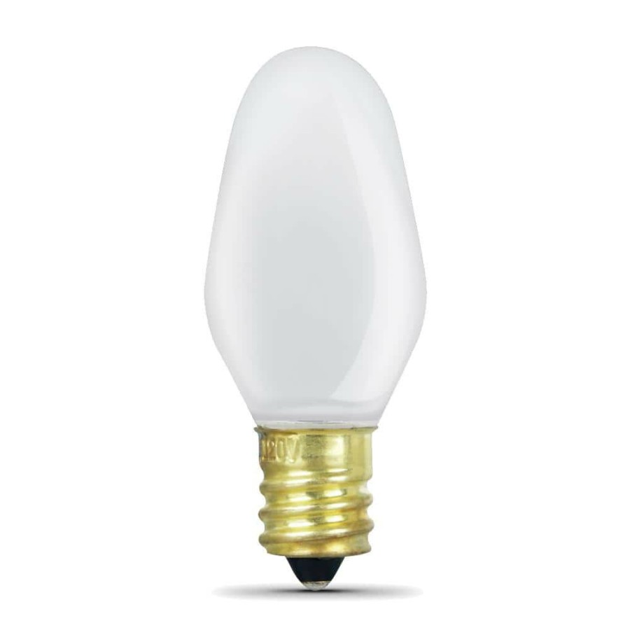 Garden Center * | 7-Watt Equivalent C7 2700K White Incandescent E12 Night Light Bulb (48-Pack) By Feit Electric