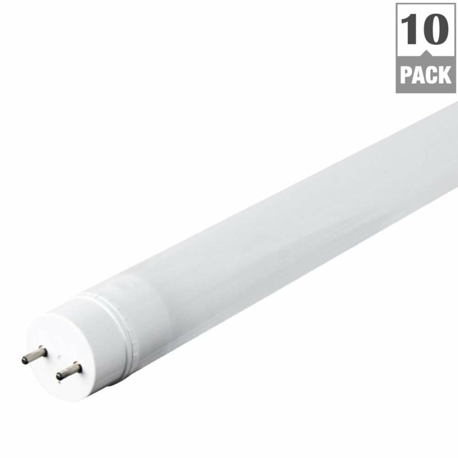 Light Bulbs * | 4 Ft. 18-Watt T8 32W Equivalent Cool White (4000K) G13 Linear Led Tube Light Bulb Maintenance Pack (10-Pack) By Feit Electric