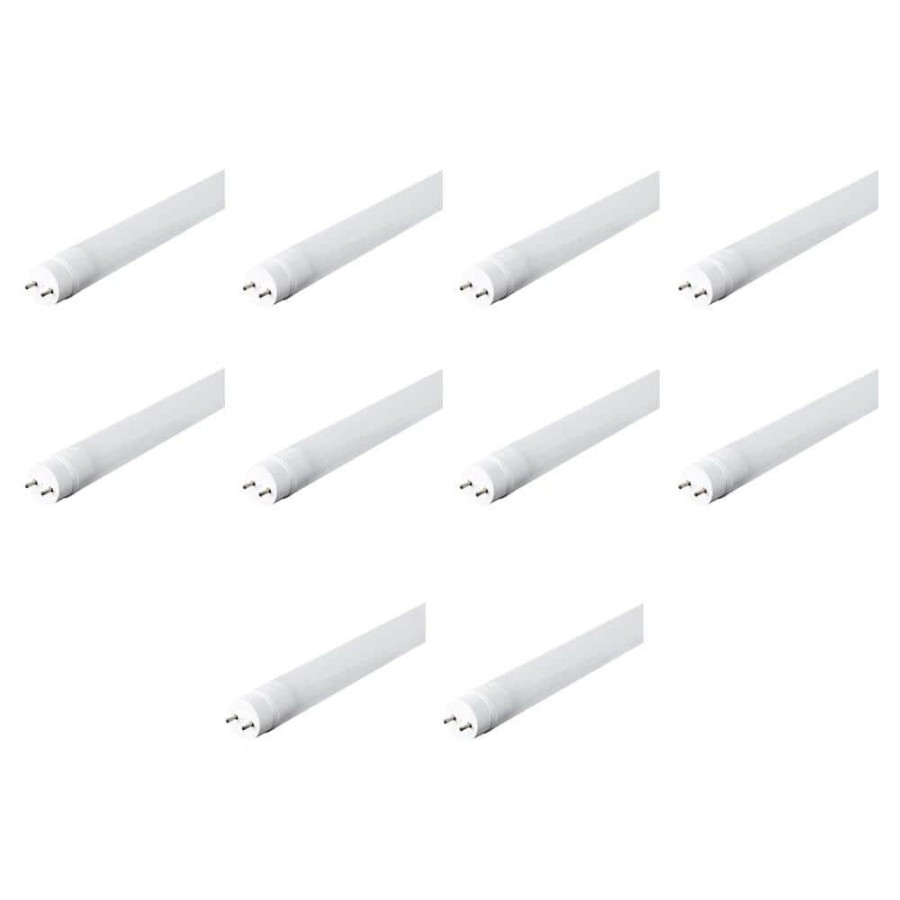 Light Bulbs * | 4 Ft. 18-Watt T8 32W Equivalent Cool White (4000K) G13 Linear Led Tube Light Bulb Maintenance Pack (10-Pack) By Feit Electric