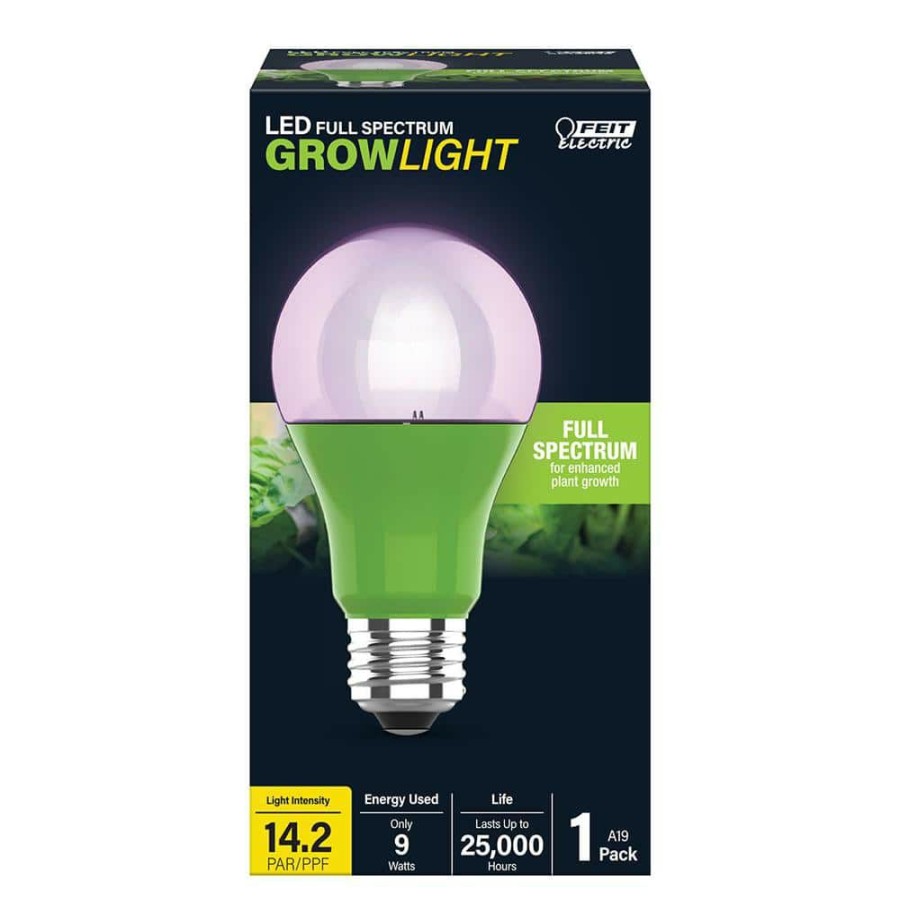 Garden Center * | 9-Watt E26 A19 Medium Base Non-Dim Indoor And Greenhouse Full Spectrum Plant Grow Led Light Bulb (1-Bulb) By Feit Electric