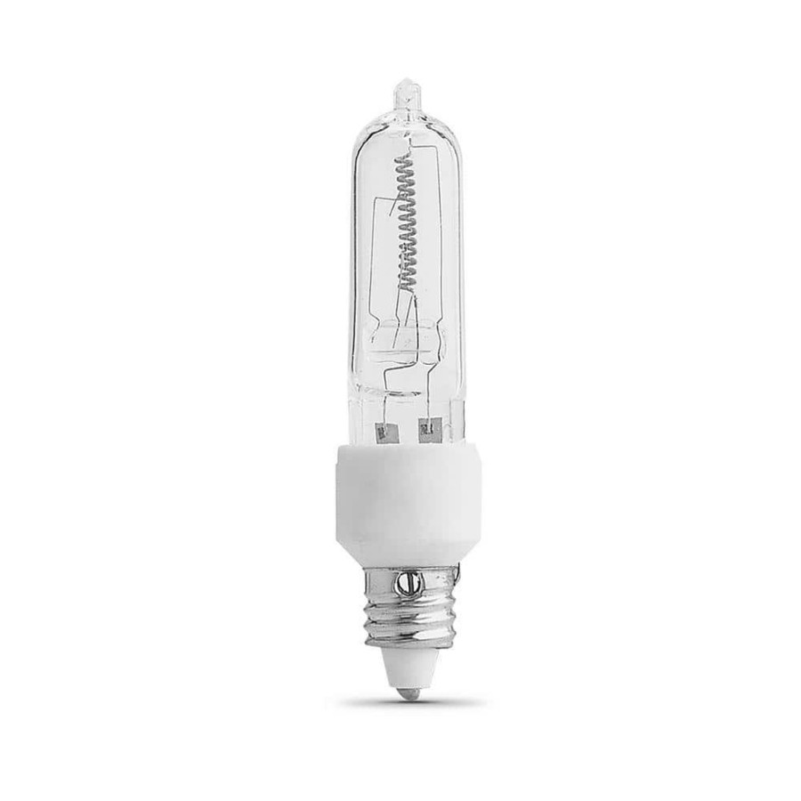 Light Bulbs * | 150-Watt T4 Mini Candelabra E11 Base Dimmable Halogen Light Bulb, Bright White 2800K (1-Bulb) By Feit Electric