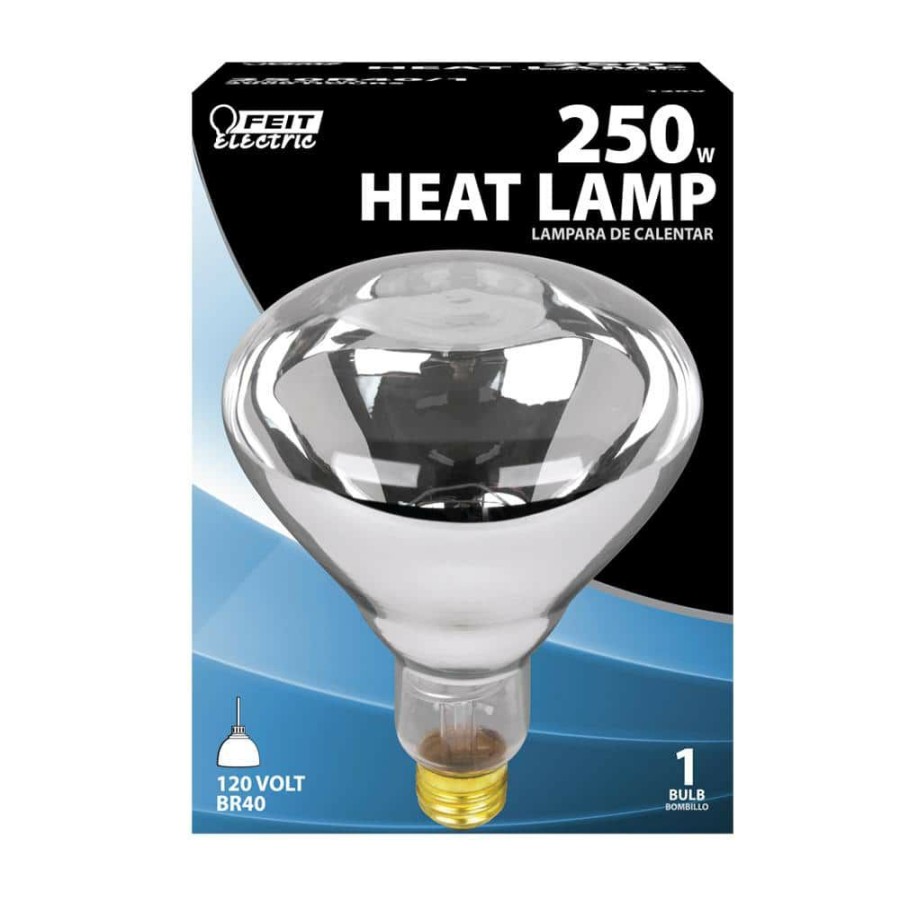 Light Bulbs * | 250-Watt Br40 Dimmable Incandescent 120-Volt Heat Lamp Soft White (2700K) Hid Light Bulb By Feit Electric