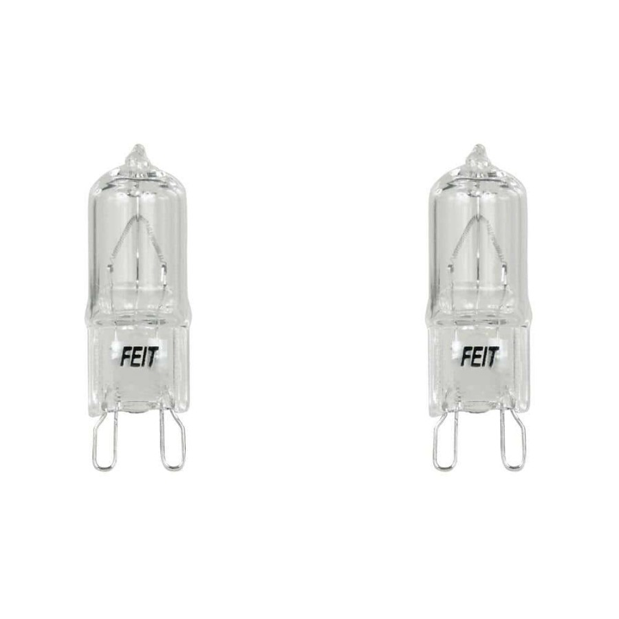 Light Bulbs * | 25-Watt Bright White (3000K) T4 G9 Bi-Pin Base Dimmable Decorative Halogen Light Bulb (2-Pack) By Feit Electric