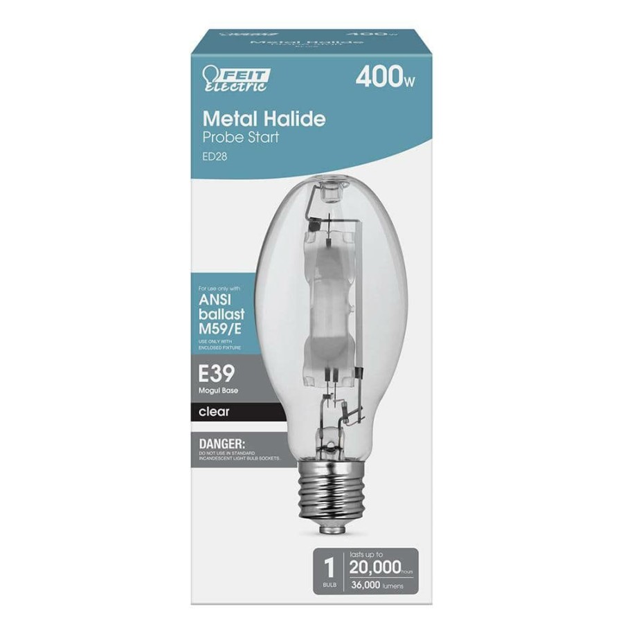 Light Bulbs * | 400-Watt Ed28 Shape Clear Metal Halide High Intensity Discharge E39 Mogul Base Hid Light Bulb (1-Bulb) By Feit Electric