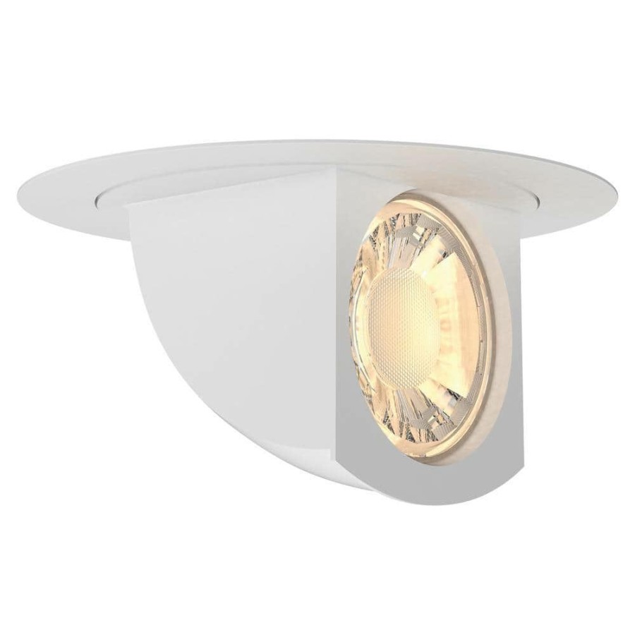 Recessed Lighting * | 5 In./6 In. Color Selectable Integrated Led Retrofit White Recessed Trim Directional Downlight (4-Pk) By Feit Electric