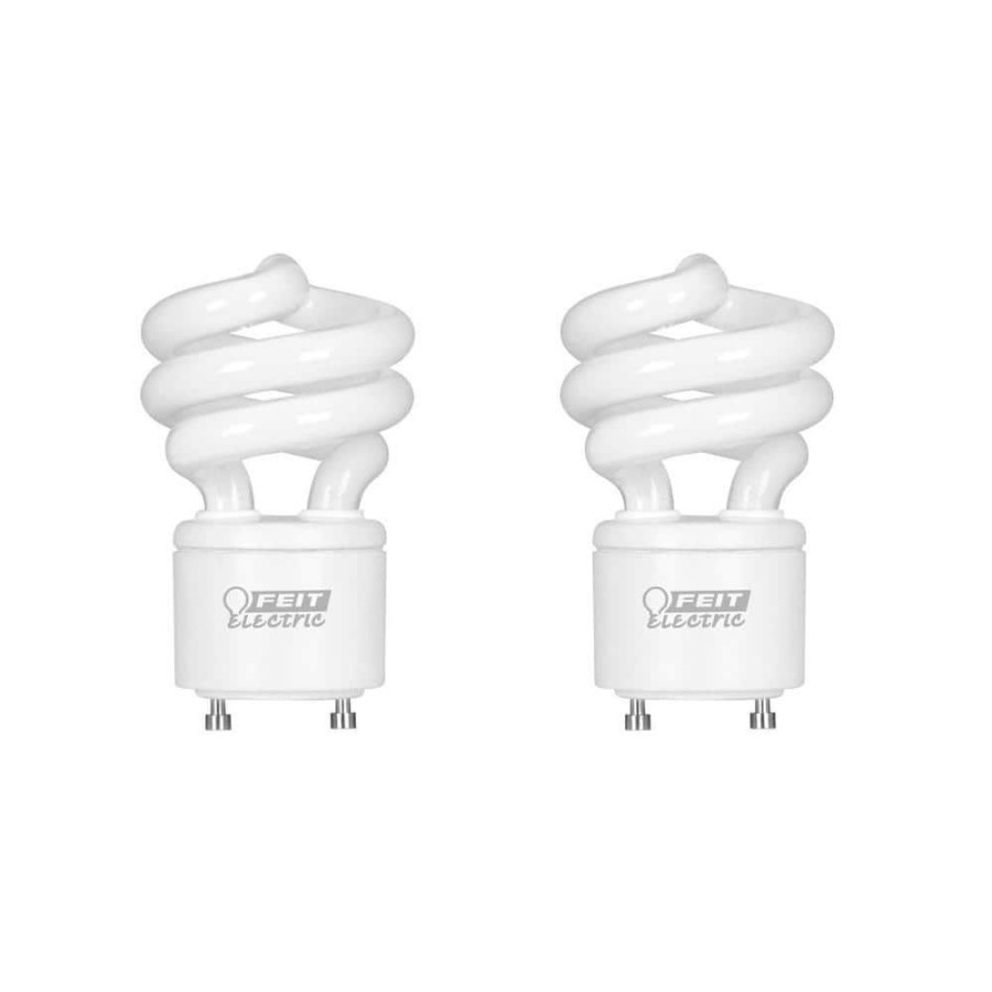 Light Bulbs * | 60-Watt Equivalent T3 Spiral Non-Dimmable Gu24 Base Compact Fluorescent Cfl Light Bulb, Soft White 2700K (2-Pack) By Feit Electric