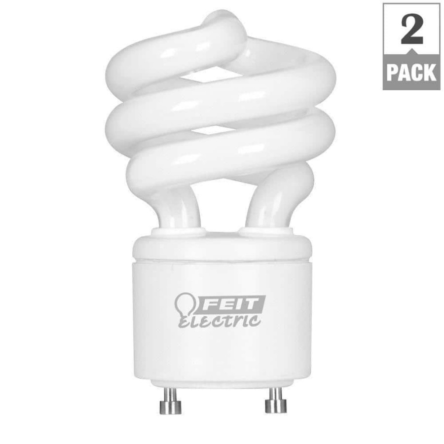 Light Bulbs * | 60-Watt Equivalent T3 Spiral Non-Dimmable Gu24 Base Compact Fluorescent Cfl Light Bulb, Soft White 2700K (2-Pack) By Feit Electric