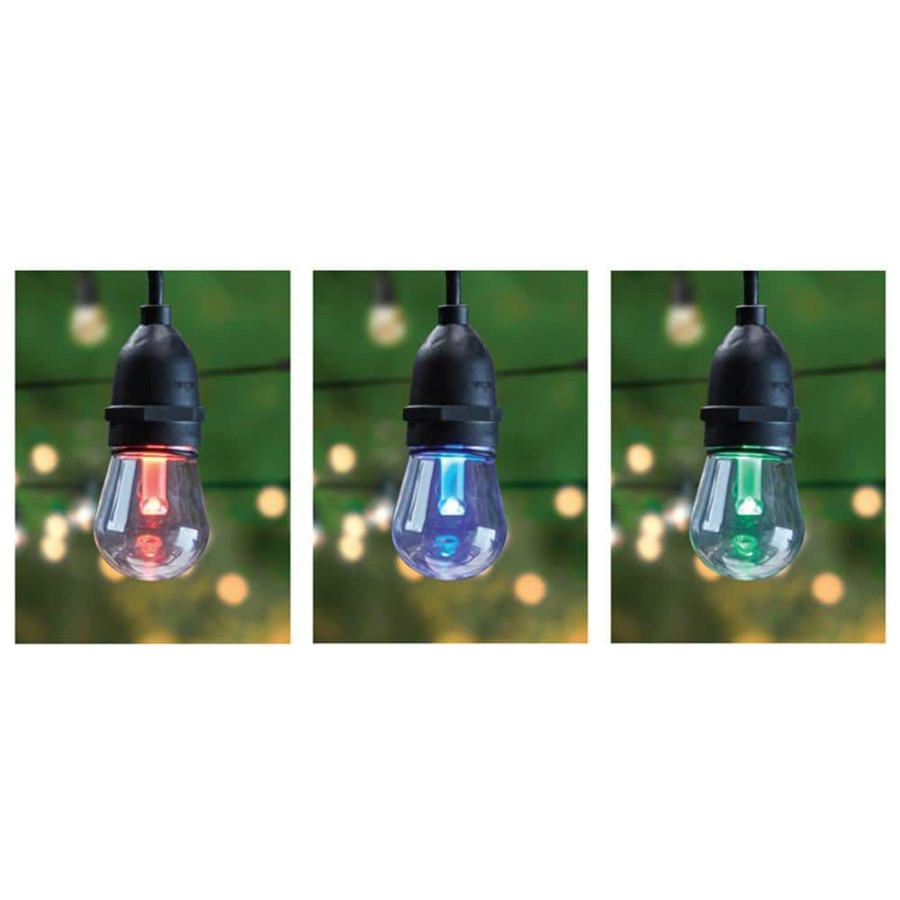 Outdoor Lighting * | Replacement String Light Color Changing Led S14 Bulbs (4-Pack) By Feit Electric