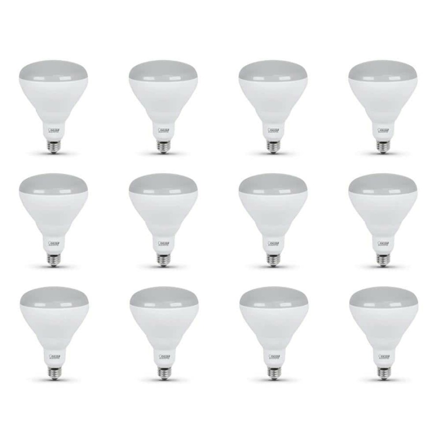 Light Bulbs * | 65-Watt Equivalent Br40 Dimmable Cec Title 20 Energy Star 90+ Cri Flood Led Light Bulb, Soft White 2700K (12-Pack) By Feit Electric