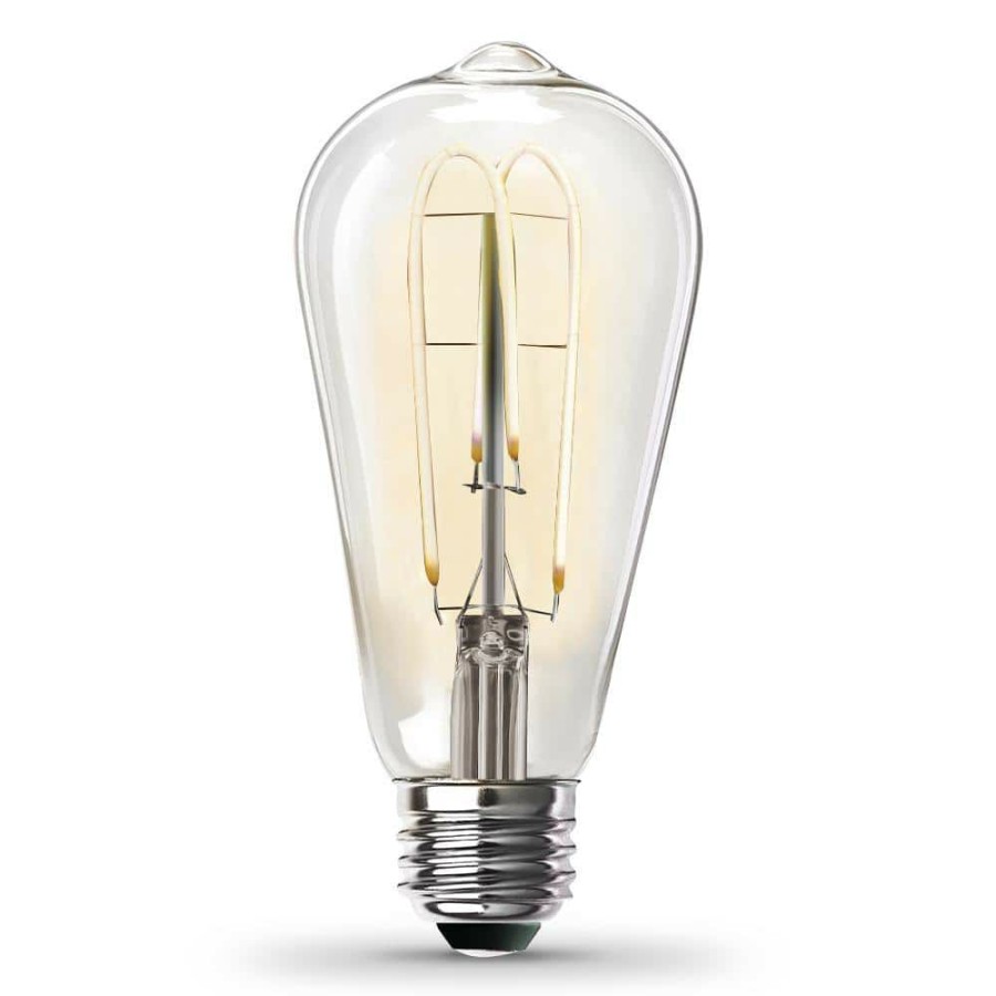 Light Bulbs * | 40-Watt Equivalent St19 Dimmable M Shape Filament Clear Glass Vintage Edison Led Light Bulb, Warm White By Feit Electric