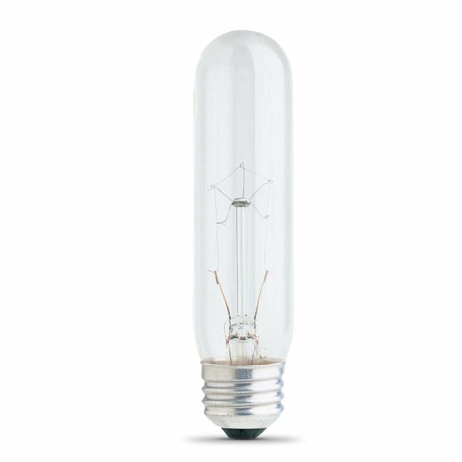 Light Bulbs * | 25-Watt Soft White (2700K) T10 Dimmable E26 Base Incandescent Light Bulb By Feit Electric