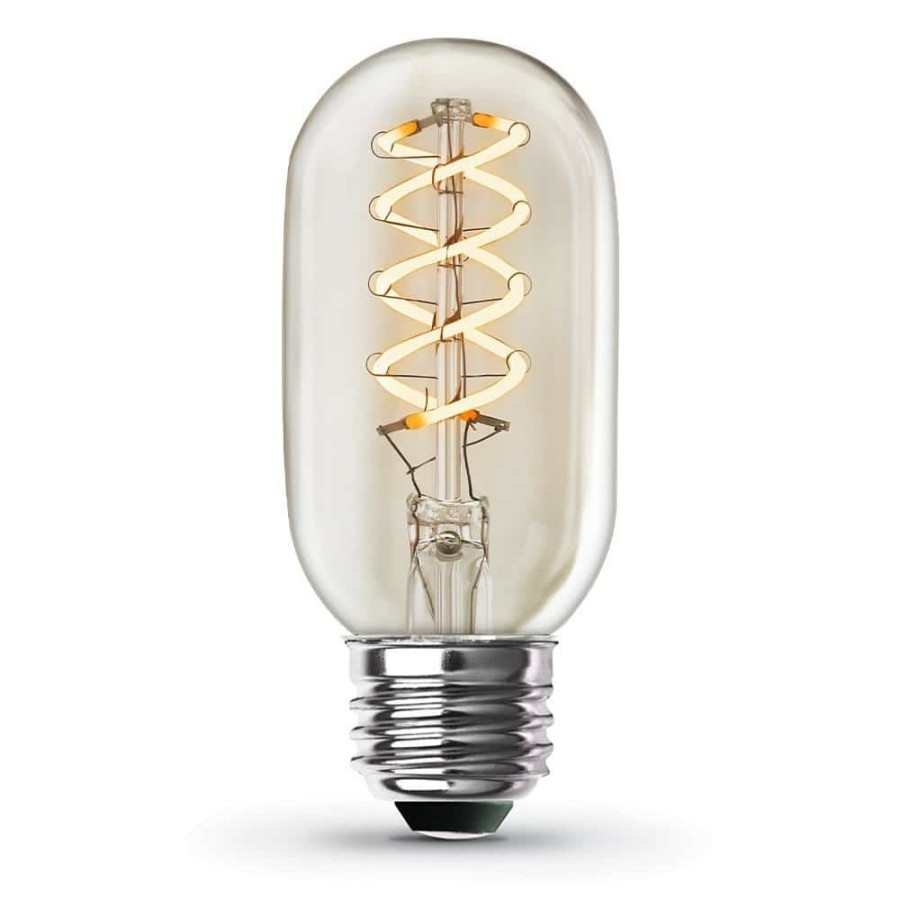 Light Bulbs * | 40-Watt Equivalent T14 Dimmable Spiral Filament Clear Glass E26 Vintage Edison Led Light Bulb, Soft White By Feit Electric