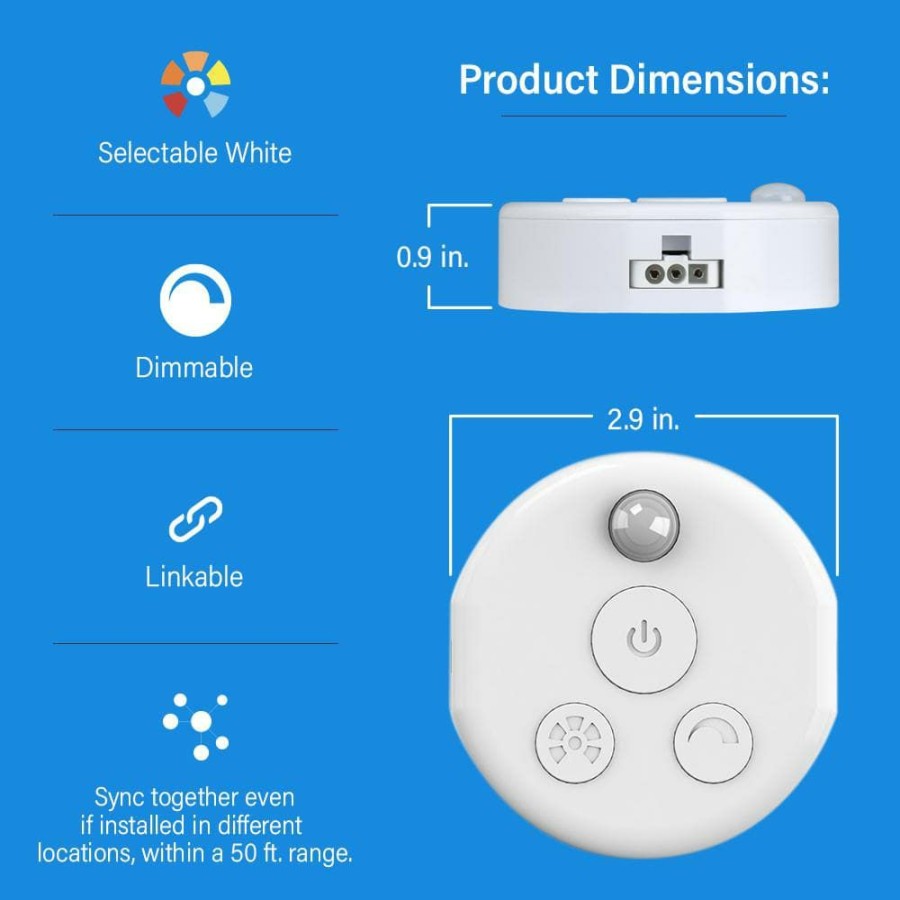 Cabinet Lights * | Onesync White Under Cabinet Motion Sensor Remote Control By Feit Electric