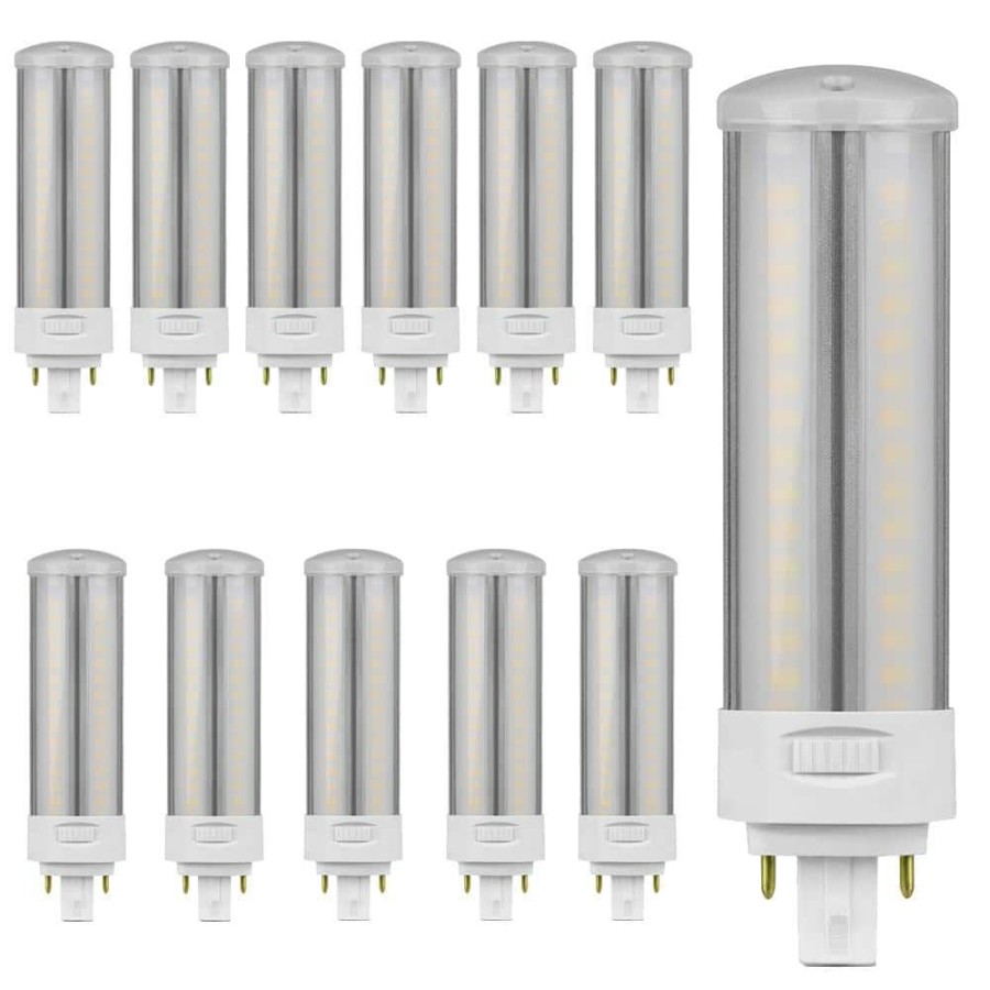 Light Bulbs * | 13W/18W/26W Equivalent Pl Horizontal 4-Pin Universal Base G24Q/Gx24Q-1/-2/-3 With Cct Select Led Light Bulb (12-Pack) By Feit Electric