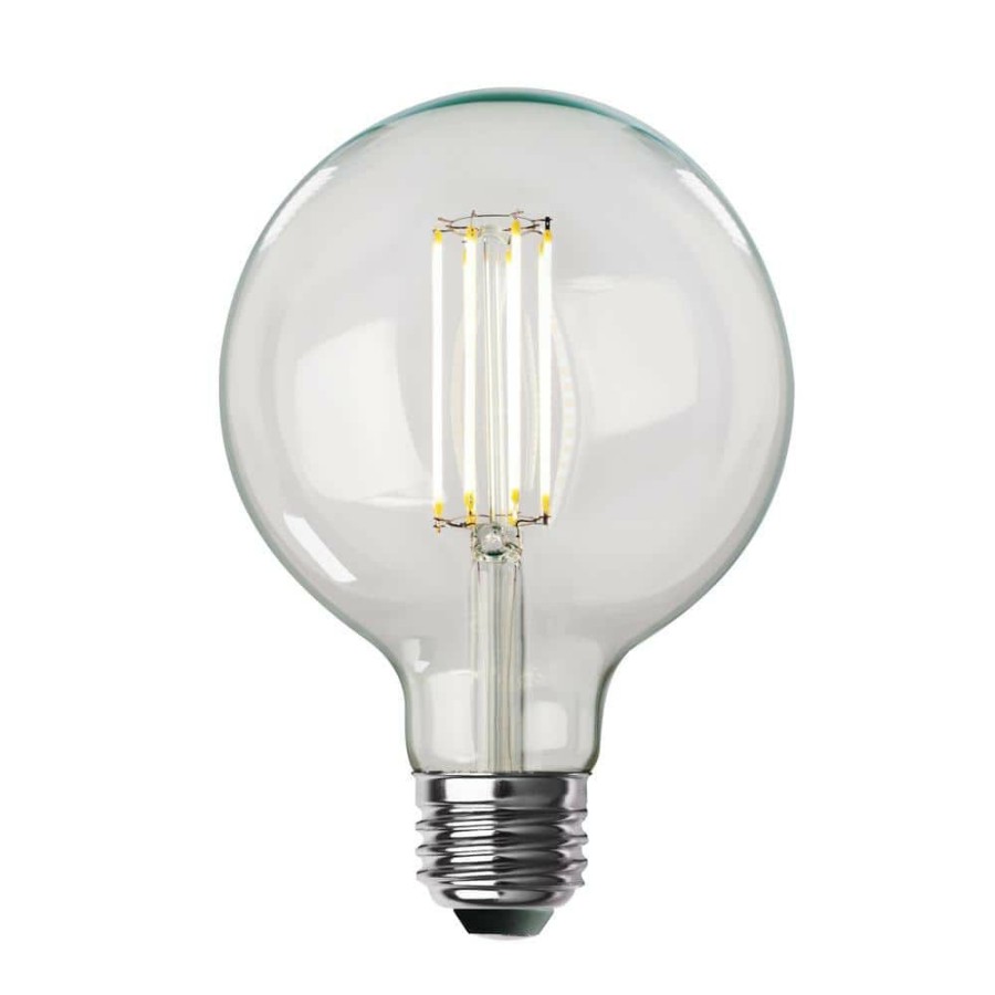 Light Bulbs * | 100-Watt Equivalent G40 Dimmable Straight Filament Clear Glass E26 Led Vintage Edison Light Bulb Soft White By Feit Electric