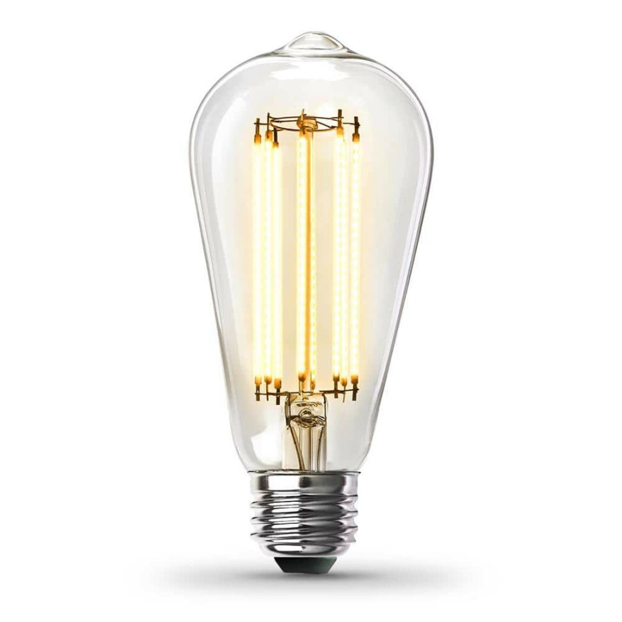 Light Bulbs * | 60-Watt Equivalent St19 Dimmable Straight Filament Clear Glass Vintage Edison Led Light Bulb, Soft White By Feit Electric