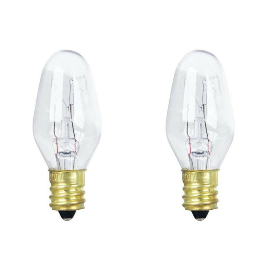 Light Bulbs * | 15-Watt C7 E12 Candelabra Base Dimmable Incandescent Candle Warmer Light Bulb Soft White 2700K (2-Pack) By Feit Electric