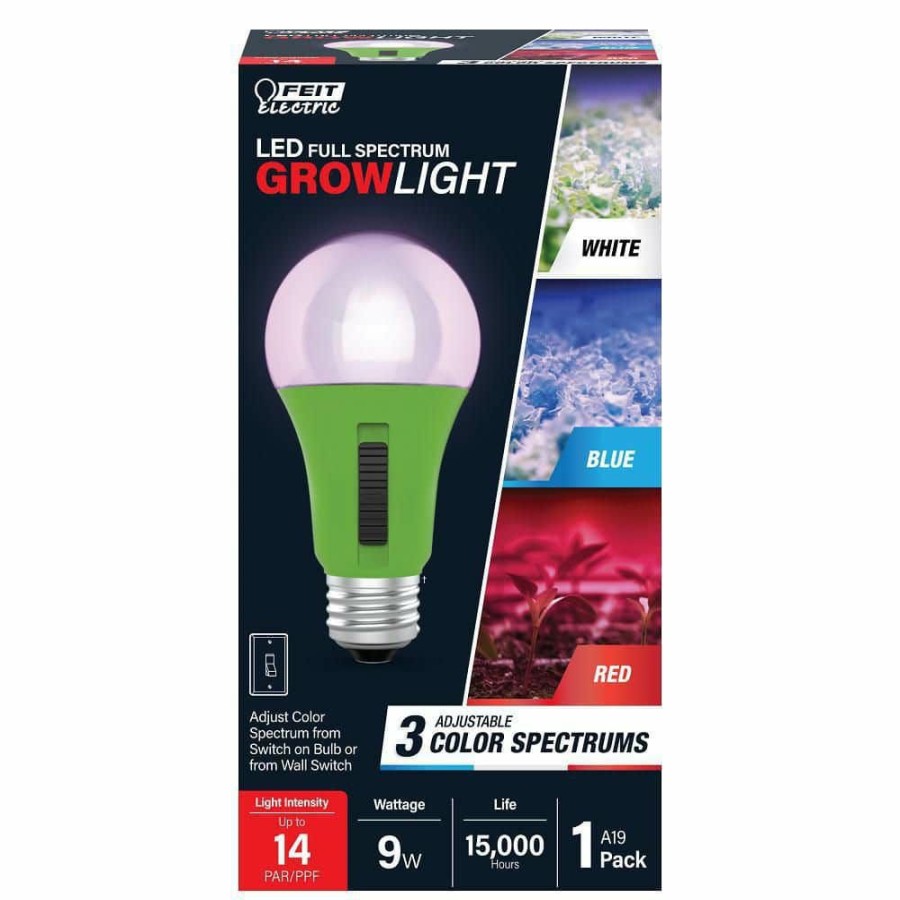 Light Bulbs * | 17-Watt E26 A21 Selectable Spectrum For Seeding Growing Blooming Indoor Greenhouse Plant Grow Led Light Bulb (1-Bulb) By Feit Electric