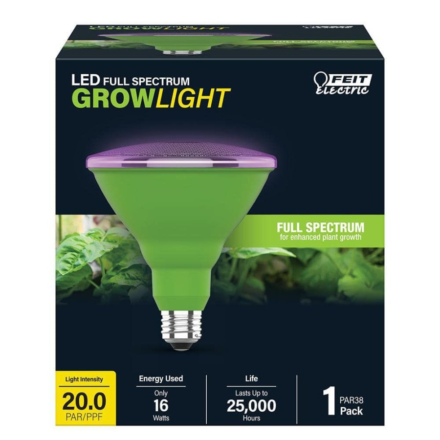 Light Bulbs * | 16-Watt Par38 Medium E26 Base Indoor And Outdoor Full Spectrum Plant Grow Led Light Bulb (1-Bulb) By Feit Electric