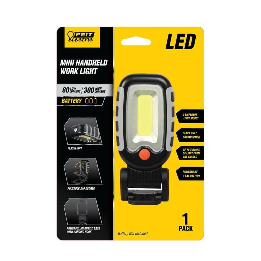 Commercial Lighting * | 300-Lumens Compact Handheld Battery Powered Led Work Light (12-Pack) By Feit Electric