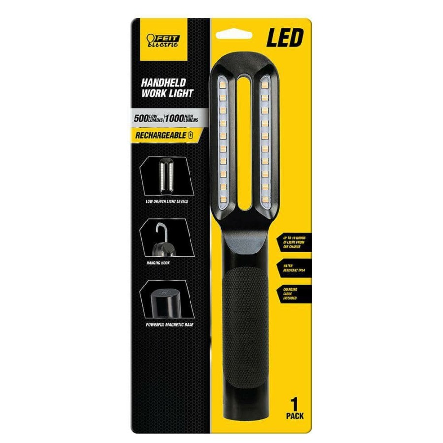 Commercial Lighting * | 500/1000 Lumens Led Rechargeable Handheld Work Light By Feit Electric