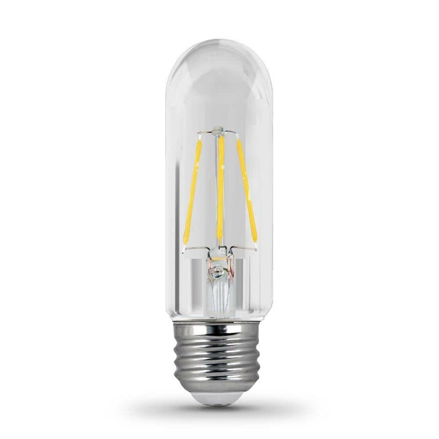 Light Bulbs * | 40-Watt Equivalent T10 Dimmable Filament Cec Title 20 Compliant Led 90+ Cri Clear Glass Light Bulb, Daylight By Feit Electric