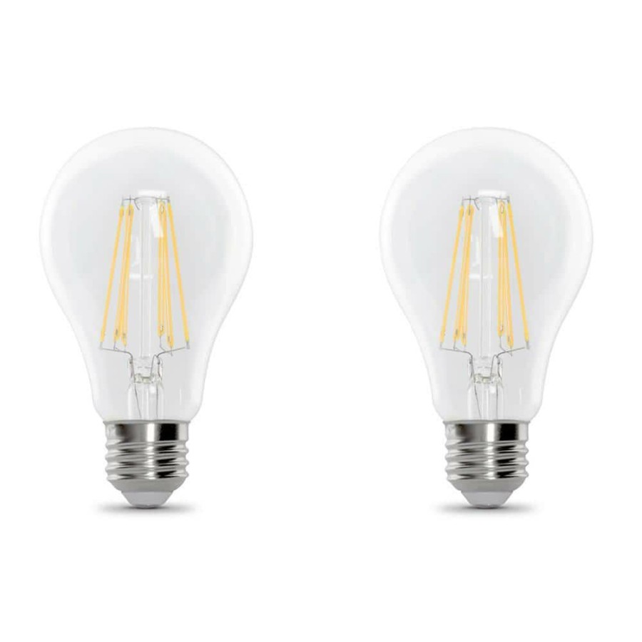 Light Bulbs * | 100-Watt Equivalent A21 Dimmable Cec 90+ Cri Indoor Led Light Bulb, Daylight (2-Pack) By Feit Electric