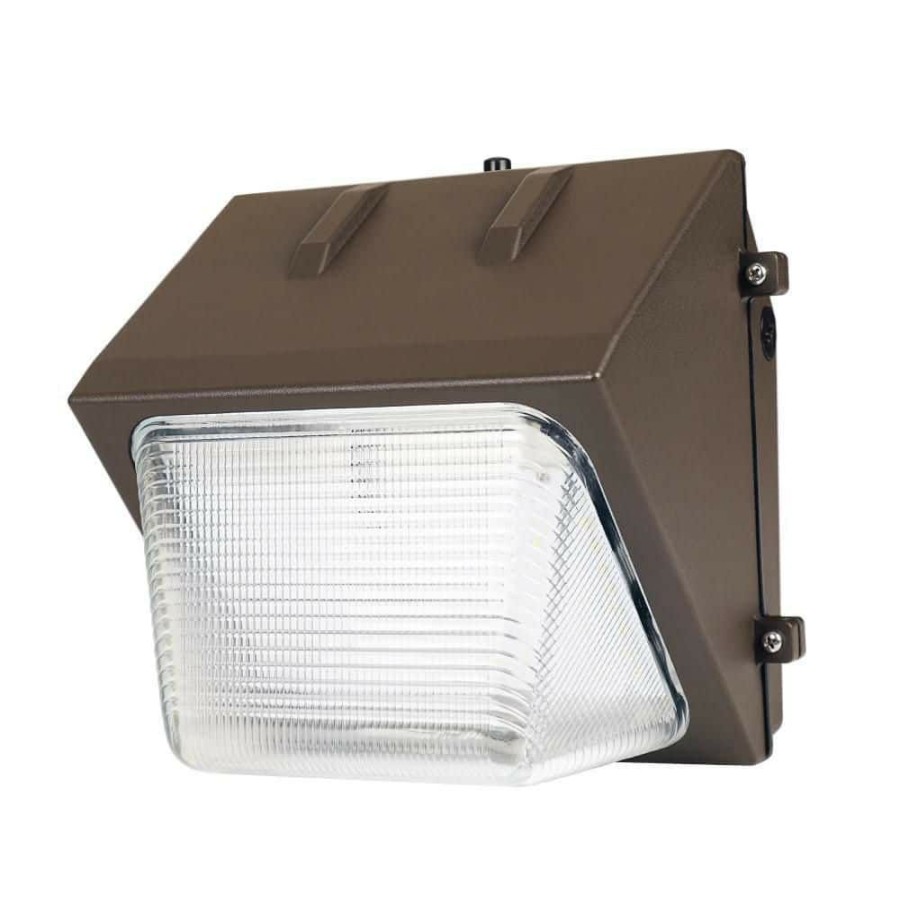 Outdoor Lighting * | 8.5 In. 30-Watt Integrated Led Bronze Outdoor Commercial Security Wall Pack Light By Feit Electric