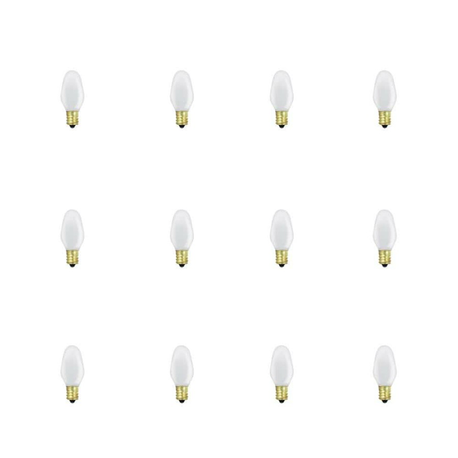 Garden Center * | 7-Watt Equivalent C7 2700K White Incandescent E12 Night Light Bulb (12-Pack) By Feit Electric