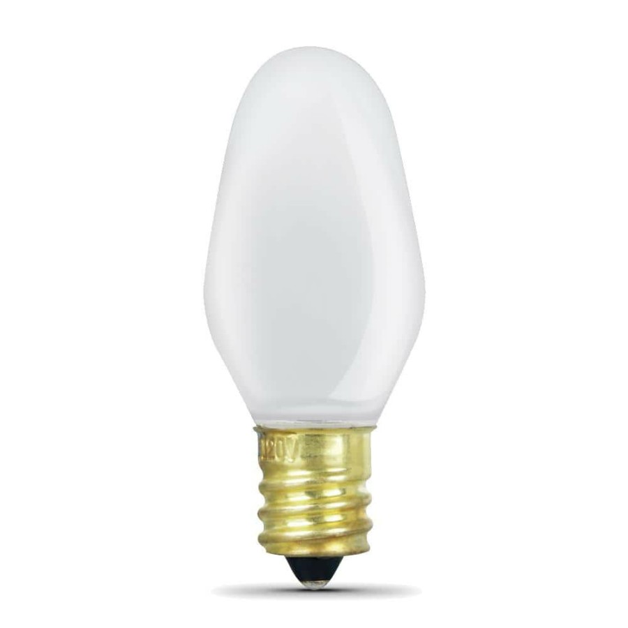 Garden Center * | 7-Watt Equivalent C7 2700K White Incandescent E12 Night Light Bulb (12-Pack) By Feit Electric