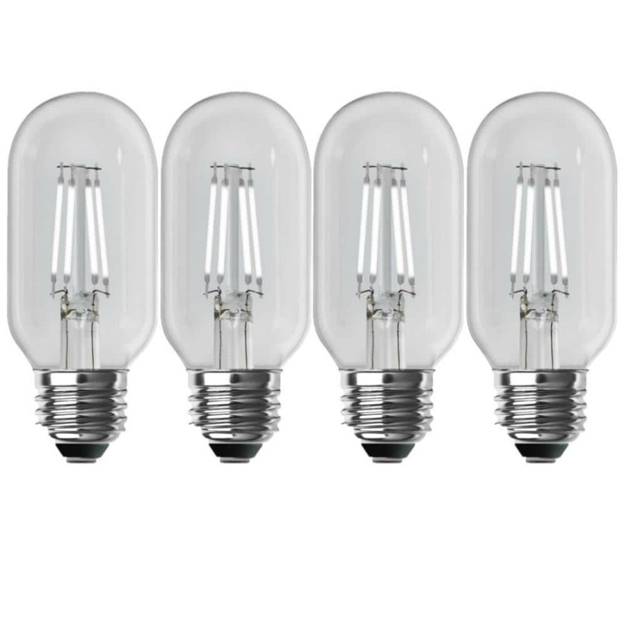 Light Bulbs * | 40-Watt Equivalent T14 Dimmable Straight Filament Clear Glass Vintage Edison Led Light Bulb, Daylight (4-Pack) By Feit Electric