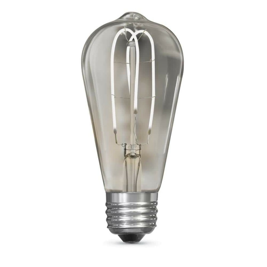 Light Bulbs * | 40-Watt Equivalent St19 Dimmable M Shape Filament Clear Glass Vintage Edison Led Light Bulb, Daylight By Feit Electric