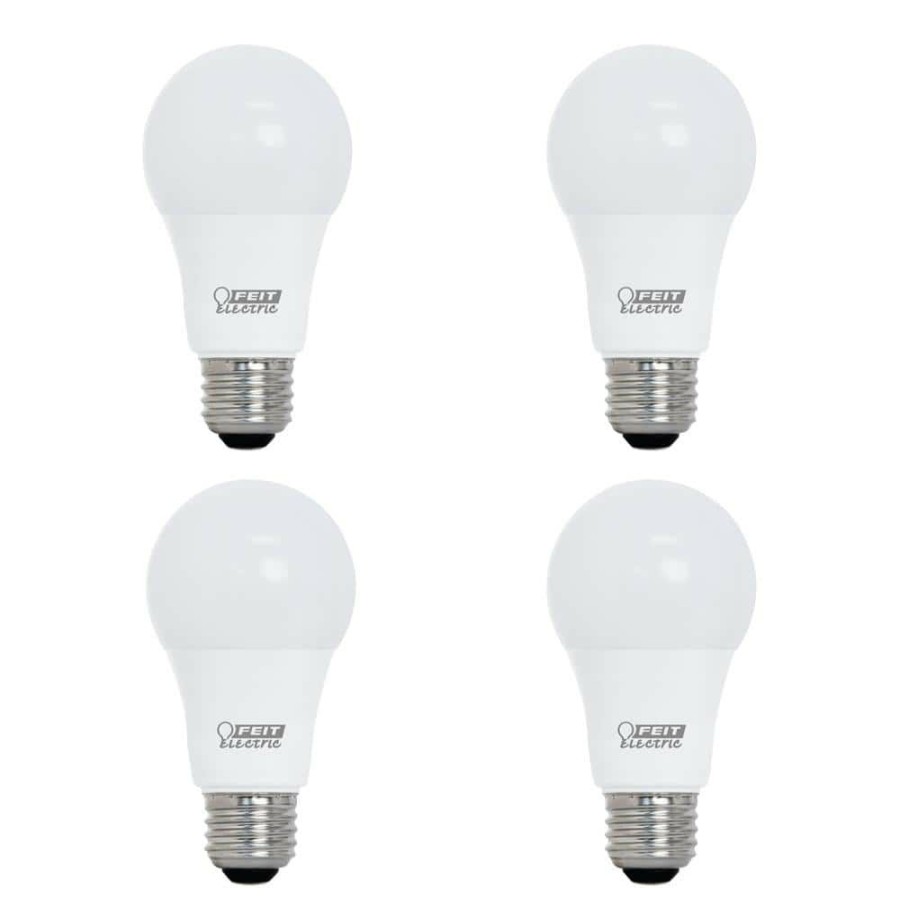 Light Bulbs * | 60-Watt Equivalent A19 Dimmable Cec Title 20 Compliant Energy Star 90+ Cri Led Light Bulb, 2700K Soft White (4-Pack) By Feit Electric